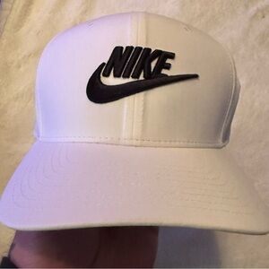 Nike White and Black Logo Cap